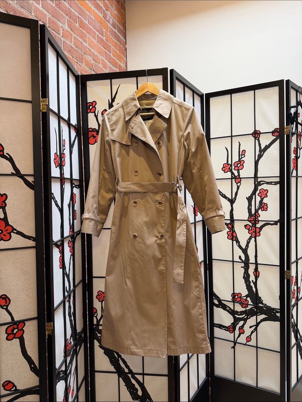 London Fog Beige Double-Breasted Trench Coat